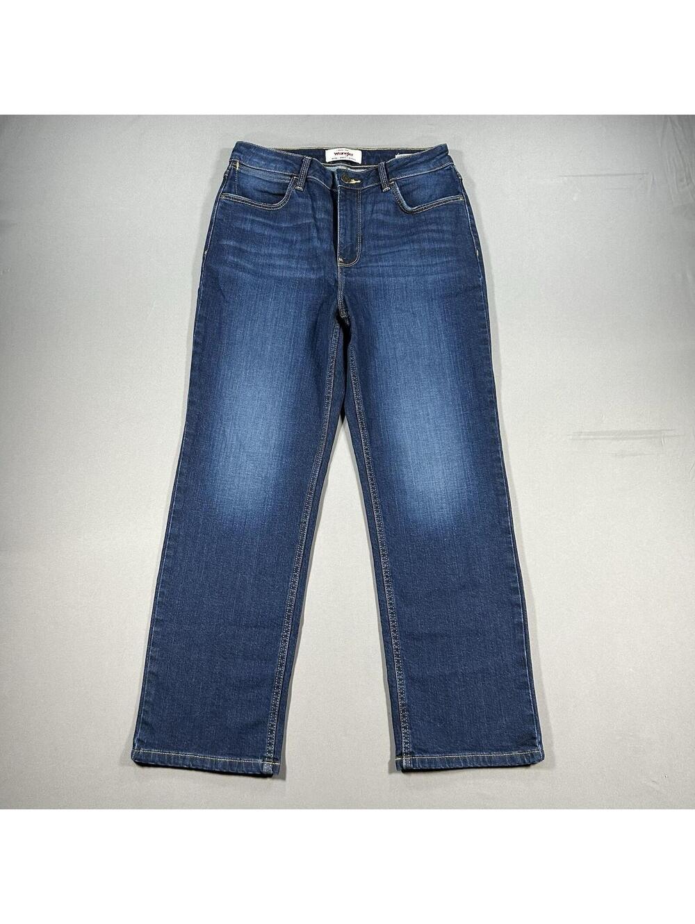 Wrangler Jeans High Rise Rodeo Straight Crop Dark Wash Women's 4 (27x26)